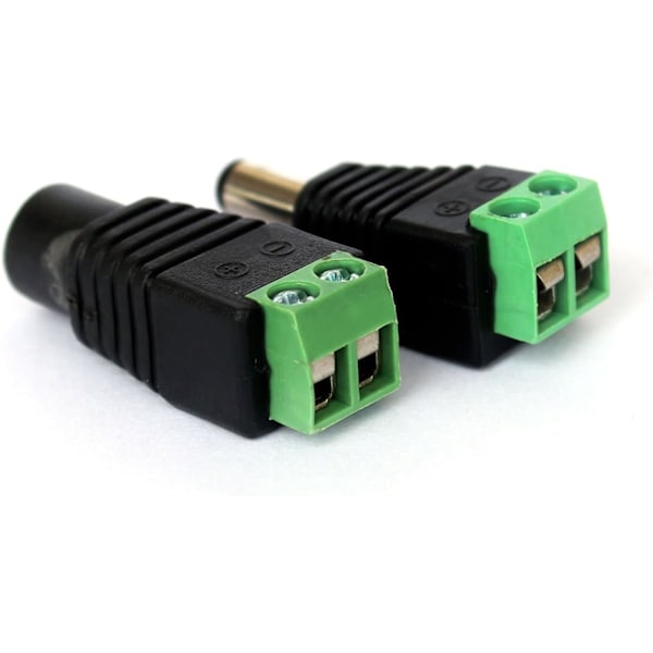 10x DC-pistoke/liitin CCTV-kameralle 2.1 x 5.5 mm