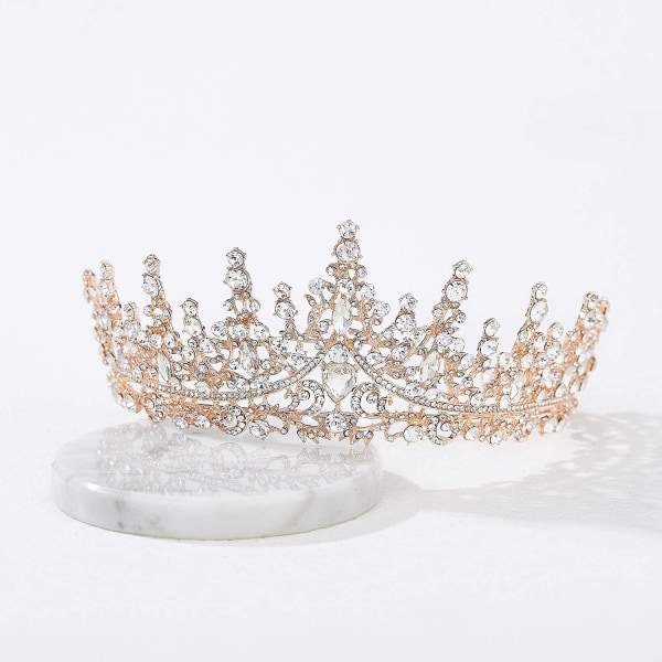 Kristallbröllop Tiara för kvinnor, Royal Queen Crown Hårband