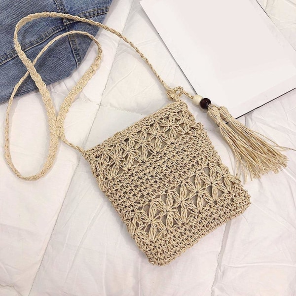 Women's Straw Bags, Summer Beach Straw Bags with Fringe Mini