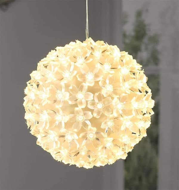 100 LED Ljuskula Varmvit Juldekoration Julbelysning Ca. 15 cm -FA-