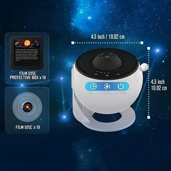 Galaxy-projektor Stjernehimmel Nattlys LED USB Dimbar Bordplate Berøringskontroll Black White