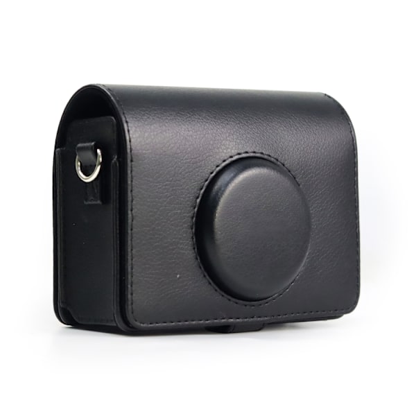 Retro Full Body Kamera PU Læderetui Taske med Rem til FUJIFILM instax mini Evo Svart