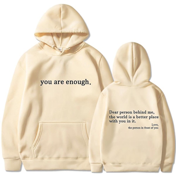 Hoodie med text på ryggen - Vintage estetik - Känguruficka - Unisex - Trendig - 1 1 S