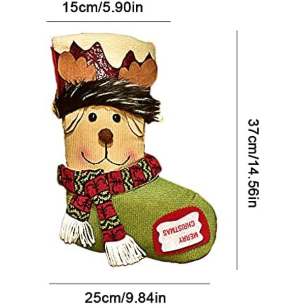 Julstrumpa, stor julklappspåse, 23 cm julstrumpa