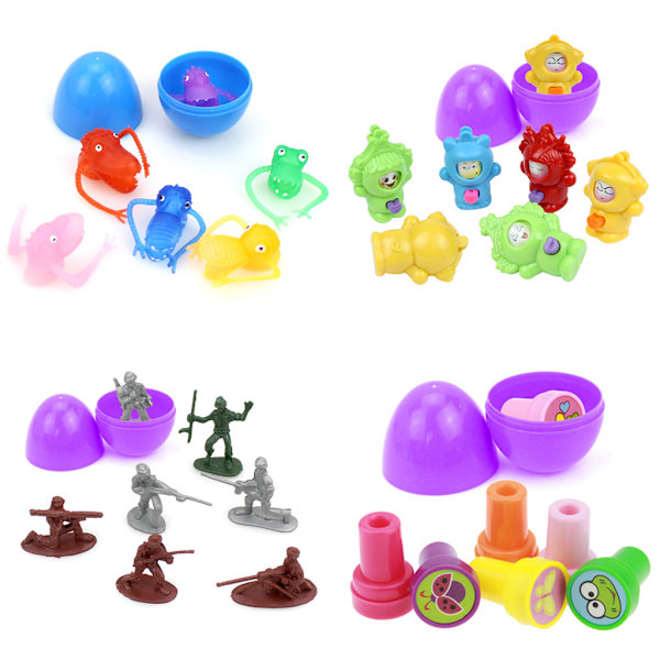 12 st Nya påskfyllda överraskningsägg med leksaker inuti Gashapon Party Favors