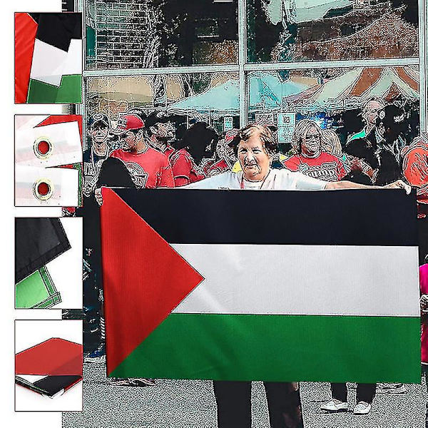 Suuri palestiinalainen lippu palestiinalainen lippu 5ft palestiinalainen lippu merkki tuki palestiinalaisille rauhan liput kevyt kestävä[PB] 3x5ft