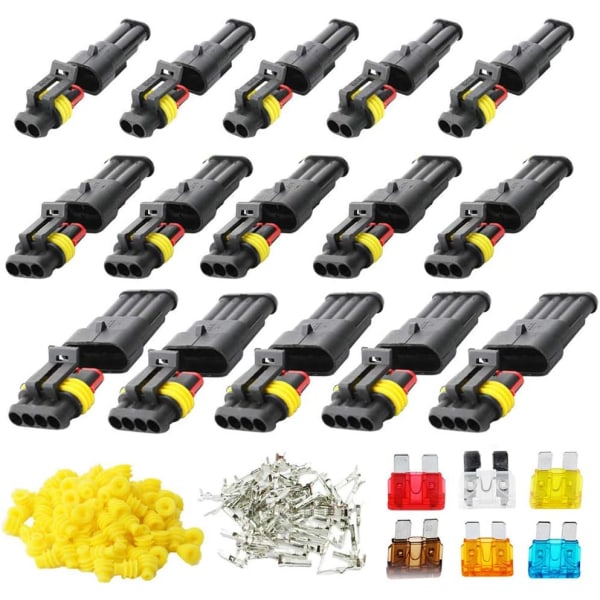 15 kit 2 stift 3 stift 4 stift bil vattentät elektrisk kontakt, C
