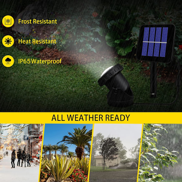 Solcelledamp, LED Solcelle Landskapsbelysning Wa