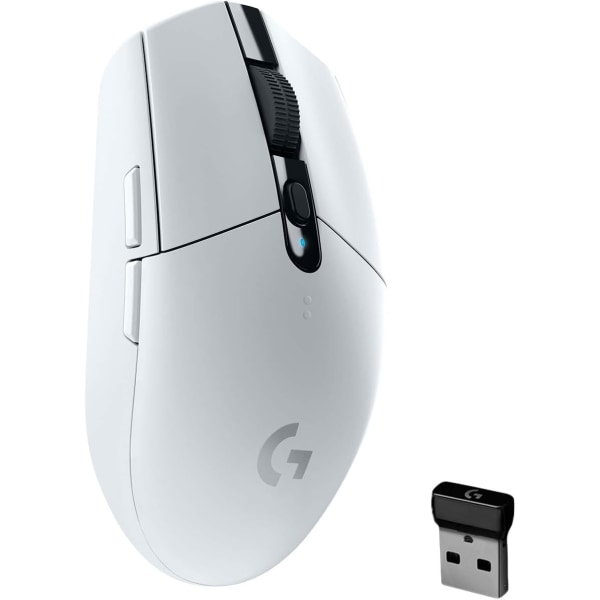 Logitech G305 LIGHTSPEED trådløs gamingmus, Hero 12K-sensor, 12.000 DPI, Letvægt, 6 programmerbare knapper, 250 timers batterilevetid, PC/Mac White