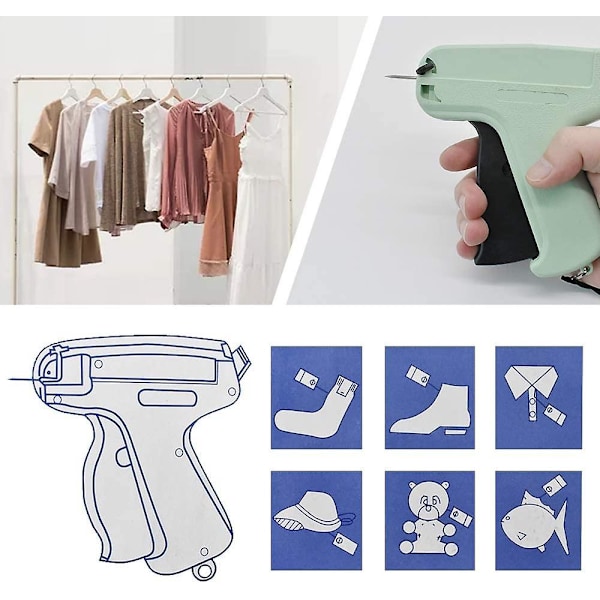 Märkningspistol för kläder Återförsäljningspris Etikettpistol Standard set med 5 nålar och 1000 st hullingar för butik