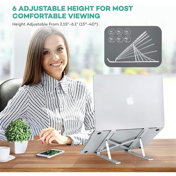 Fleksibelt Laptopbord Ergonomisk Kompakt Bærbar Computerstativ - Julegave