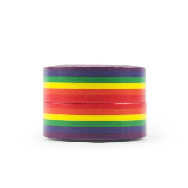 1 st regnbågsfärgad Washi-tejp - Skolmaterial, kontorsmaterial, 15 mm regnbågstejp
