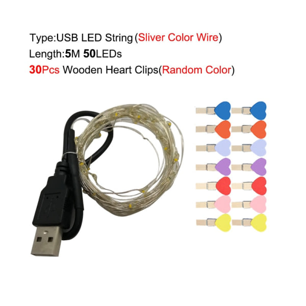 Långvarig Girlang Led 2M 5M 10M USB LED-slingor Christm