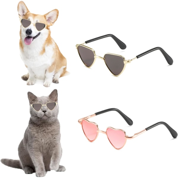 Heart-Shaped Pet Glasses, Cat Dog Sunglasses, Small Dog Glasses