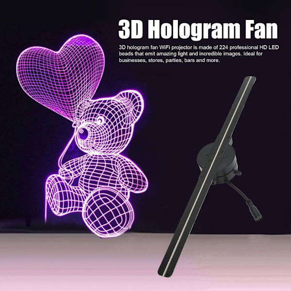3D-hologramfläkt 16,5 tum 2000x224 WiFi 3D-projektor med 224