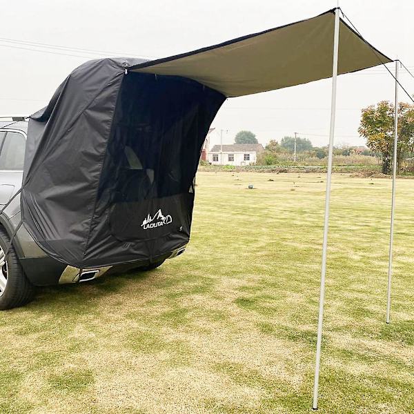 Biltält Solskydd Regntätt Solskydd Markis Tält för Bil Självkörande Tur Grillning Utomhuscamping-XF7- Black