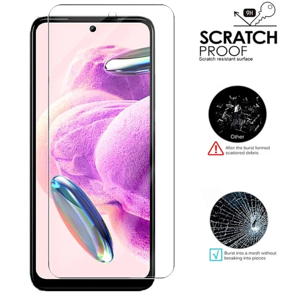 6-i-1 Härdat glas för Xiaomi Redmi Note 12S Genomskinligt skärmskydd Kameralinsskyddsfilm