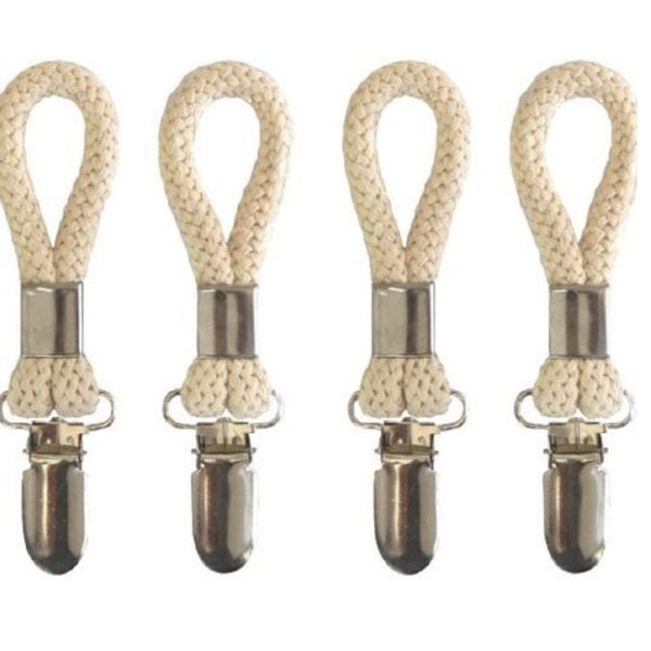 4 stk. Håndkleklemme Håndkleholder BEIGE beige