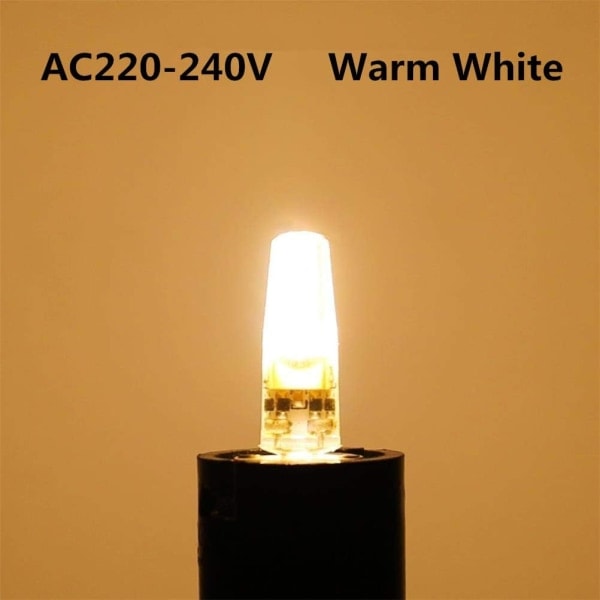 G4 LED 220V 2W 2700K varm hvit 200LM, silikonlamper erstatter tradisjonelle 20W halogenlamper, pakke med 5 enheter