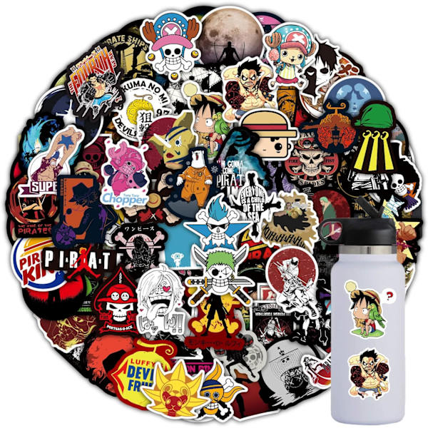 100 kpl One Piece -tarroja, japanilainen klassinen merirosvoseikkailuteemainen animetarra DPiece