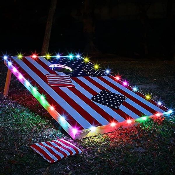 Cornhole-laudat valgustavad 2 komplekti Corn Hole serv ja rõngas LED