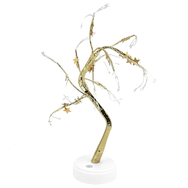 72 LED-lysende treform USB eller batteridrevet Gyllen femspissstjerne DIY Kunstig tredekorasjonslys for fest Ferie