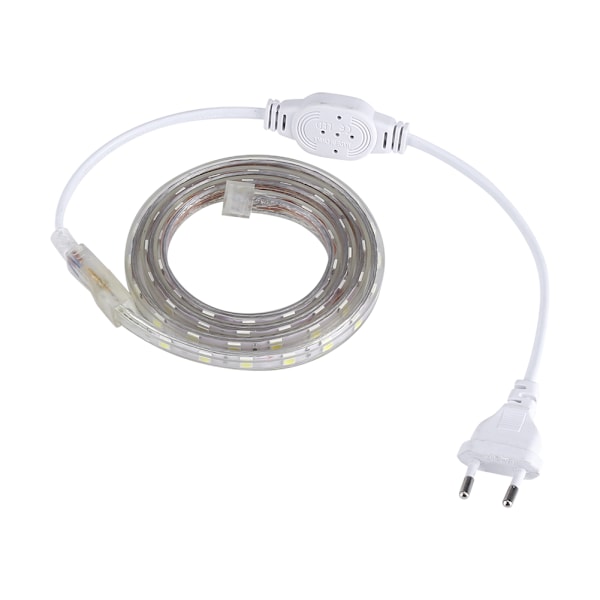 Vandafvisende SMD 5050 LED-bånd 220V 60 lysdioder/m Fleksibelt båndbelysning 1 meter Hvid 0.2