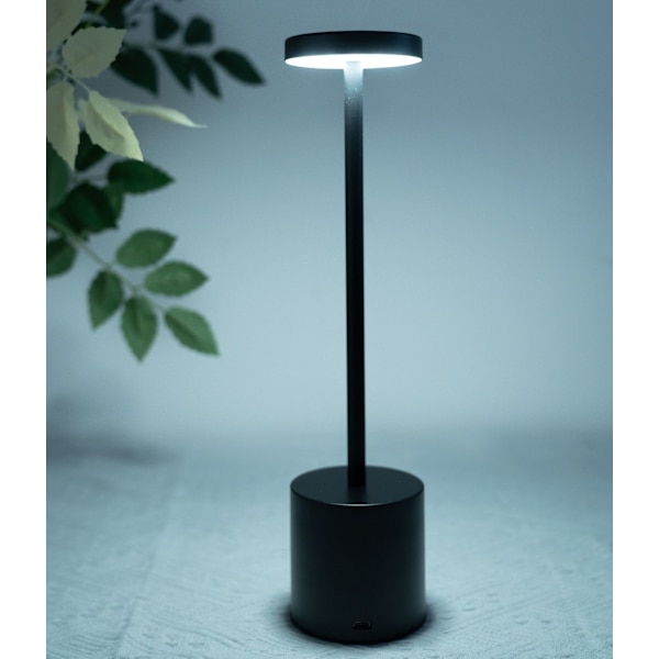 Sladdlös bordslampa, dimbar, vattentät, metall, USB-laddningsbar - 1st - WELLNGS Black