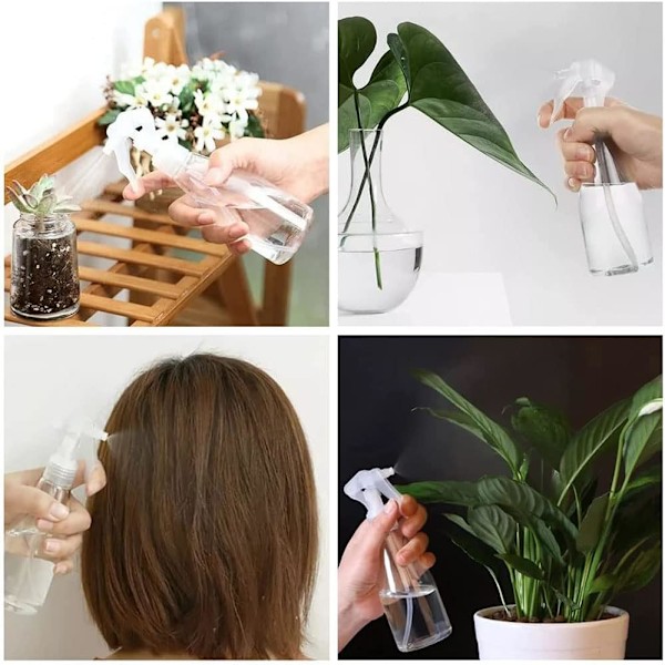 Bærbar plastsprayer (3 stk), sprayflaske planter blomster for hage kosmetikk 200ml klar enkel Lifecare påfyllbar sprayflaske.