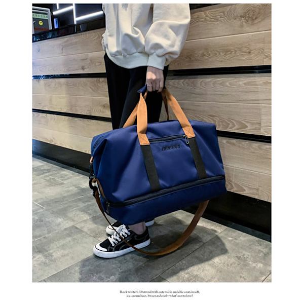 Reiseveske med stor kapasitet, lett treningsveske for reiser Blue