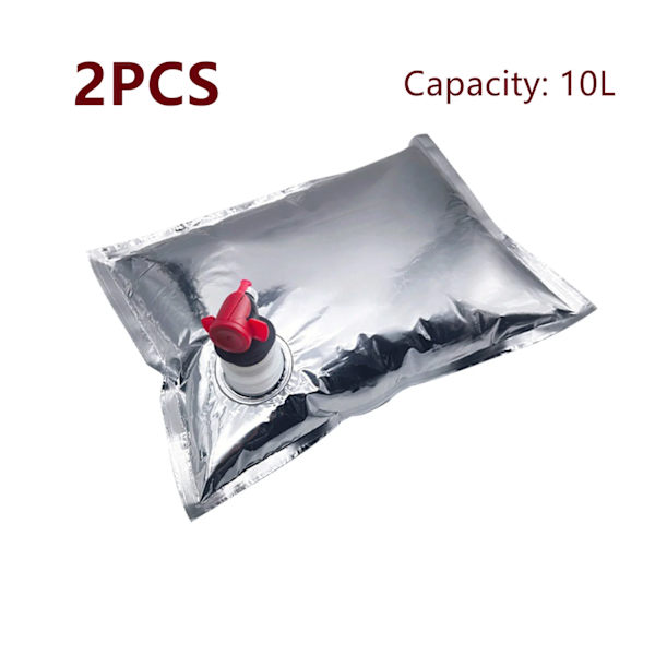 Yleinen suurikapasiteettinen vesipussi, tuoreenpidon kannettava punaviinipussi, tyhjiötiivistetty alumiinipinnoitettu perhosventtiili bag-in-box 10L-2PCS