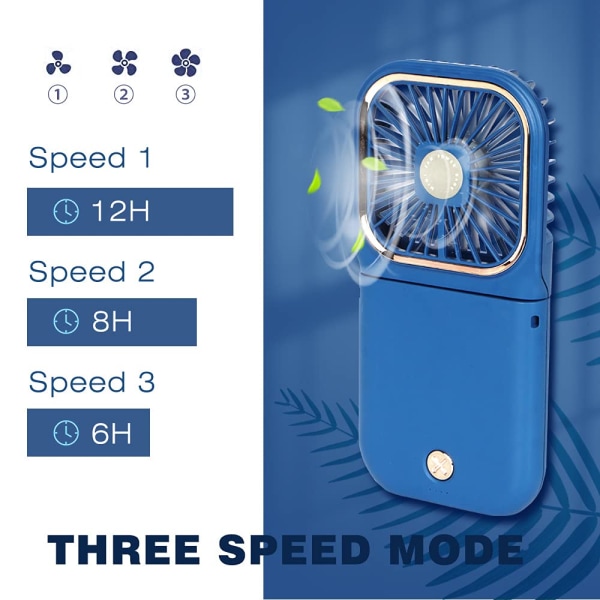Bærbar Mini Vifte Liten Batteridrevet Vifte 5 i 2 som Strøm