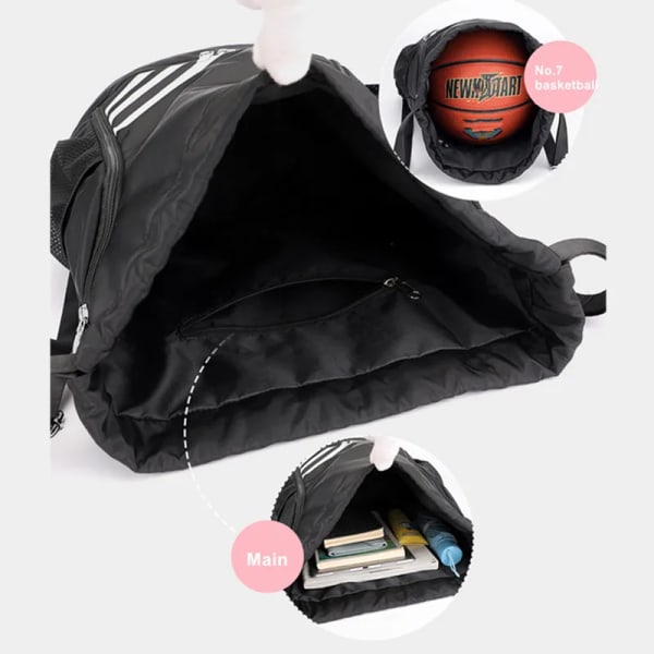 Ny Gym Sportstaske Dame Snørebånd Bolsas Black