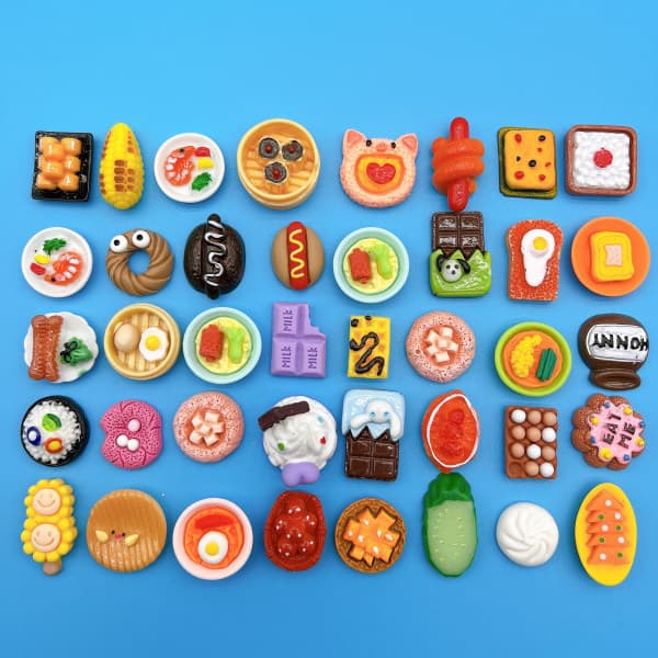 100 st Mini Dryck Mat Leksaker Dockskåp Mix Låtsasmat Mini Resin-FA-