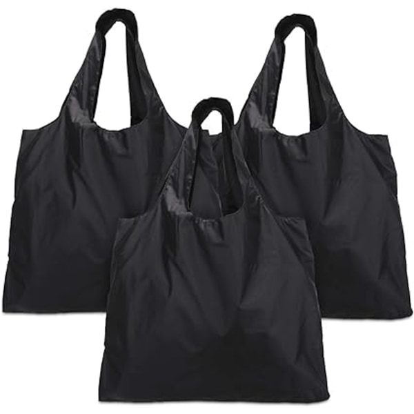 3 stk gjenbrukbare handleposer, sammenleggbar shopper med festepose,