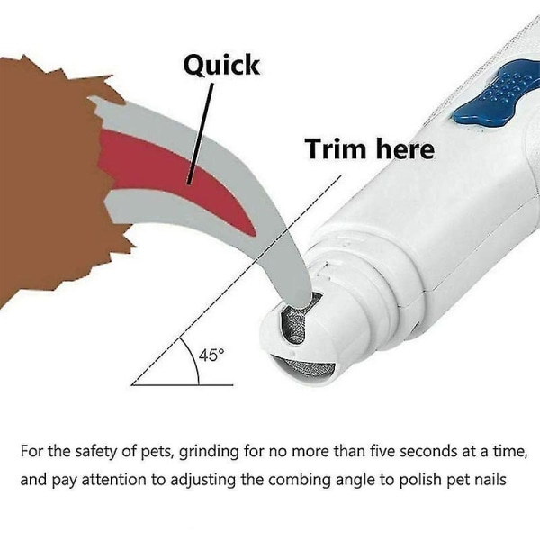 Elektrisk nagelslip för husdjur - Säker klotrimmer för hundar och katter
