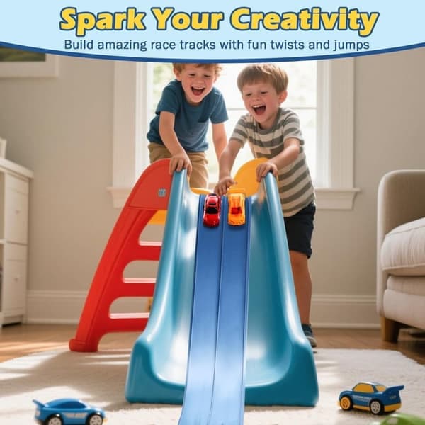 Flexible Car Track 5m – Starter Set for Kids, Compatible with 1/64 Cars, Rollable Track with Suction Cups-FA-