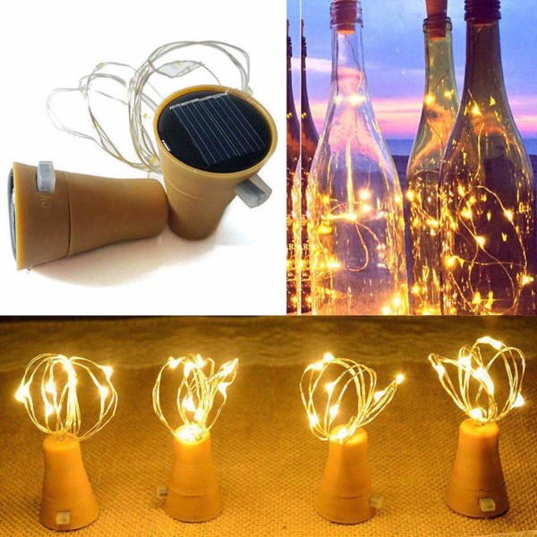 10-pack solcelle LED-prop-eventyrlys 10 LED-lamper kobbertråd
