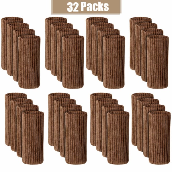 32-pack stolskydd i stickat material - möbelskydd för golv