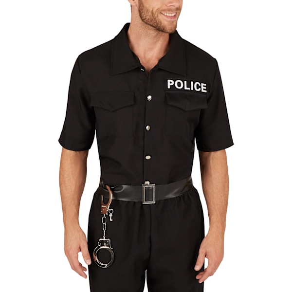 tectake Maskeraddräkt Herr Polis Svart S Black
