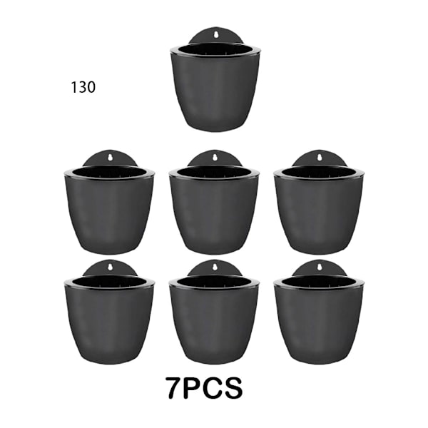 7 kpl/erä Premium-hartsi itsekasteltava kasvi- ja kukkaruukku, tyylikäs Gray-black 130