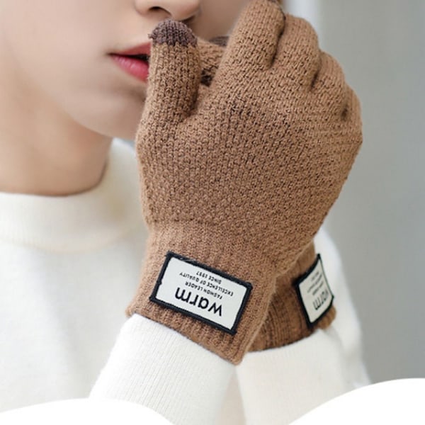 Uppvärmda handskar Stickade handskar GRÅ grey