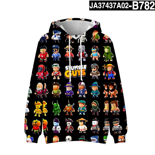 Stumble Guys 3D Print Hoodie Barnkappa Hoodie Yttertøj 2 130 2