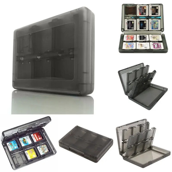 28-i-1 Game Card-etui kompatibel med Nintendo NYA 3DS / 3DS / DSi / DSi XL / DSi LL / DS / DS Lite opbevaringsboksholder til kassetter Black