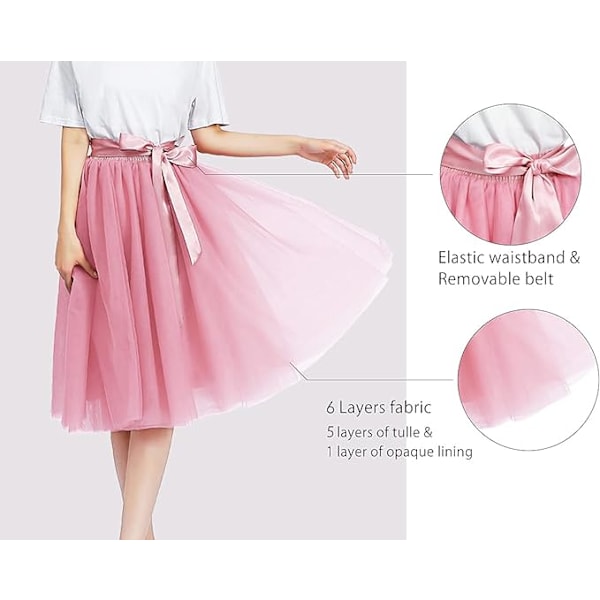Kvinnors Tullekjol A-linje Tulleklänning Tutu-kjolar Rosa Pink L