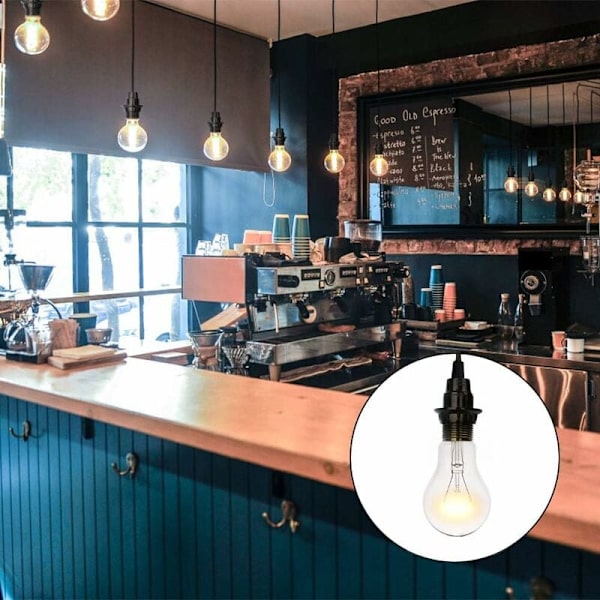 Lampeholdere, 10 stk. E14 lampeholdere, skru inn energisparende lamper