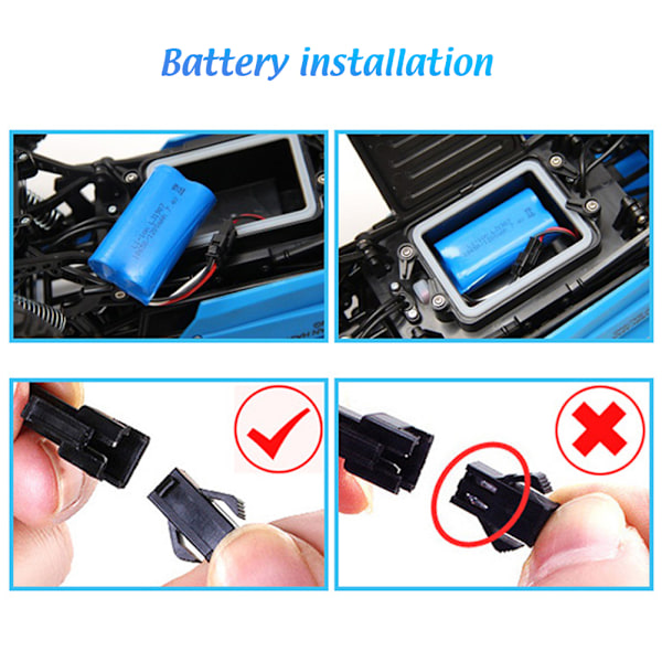 7.4V 1200mAh litiumbatteri ersättningsbatteri för radiostyrd bil