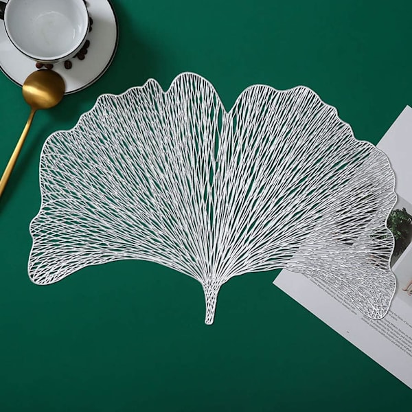 4-pakkaus Ginkgo-lehden koristeelliset PVC-paikkamatot
