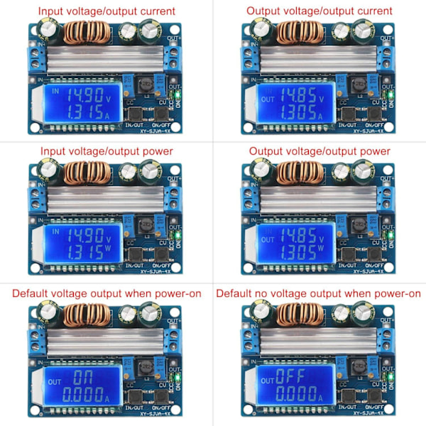 Display Buck Boost-omvandlare, Abonnentkort DC 5,5-30V 12v till DC 0,5-30V