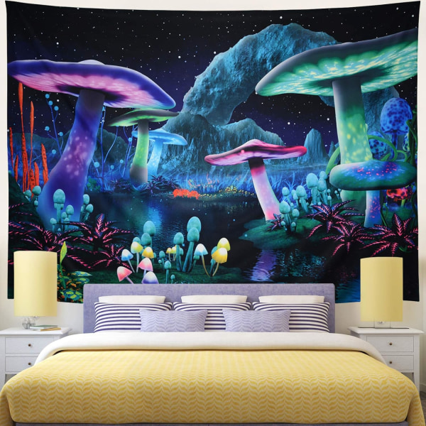 Psychedelic Mushroom Tapestry Fantasy Plant Wall Tapestry Galaxy